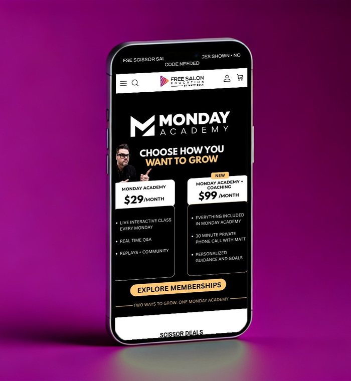 The Free Salon Education homepage
