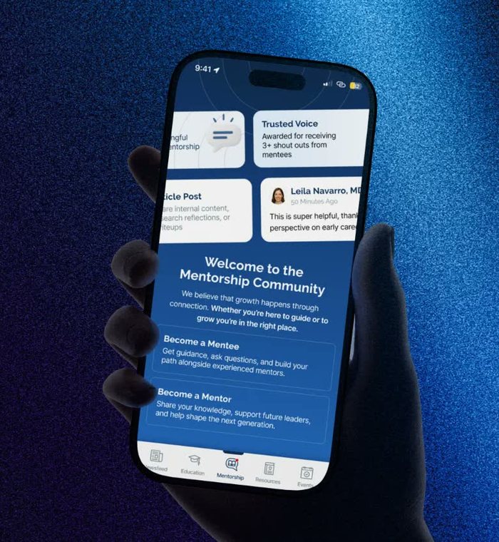 GHAPP Peer Network mentorship screen on a phone